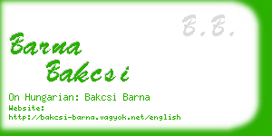 barna bakcsi business card